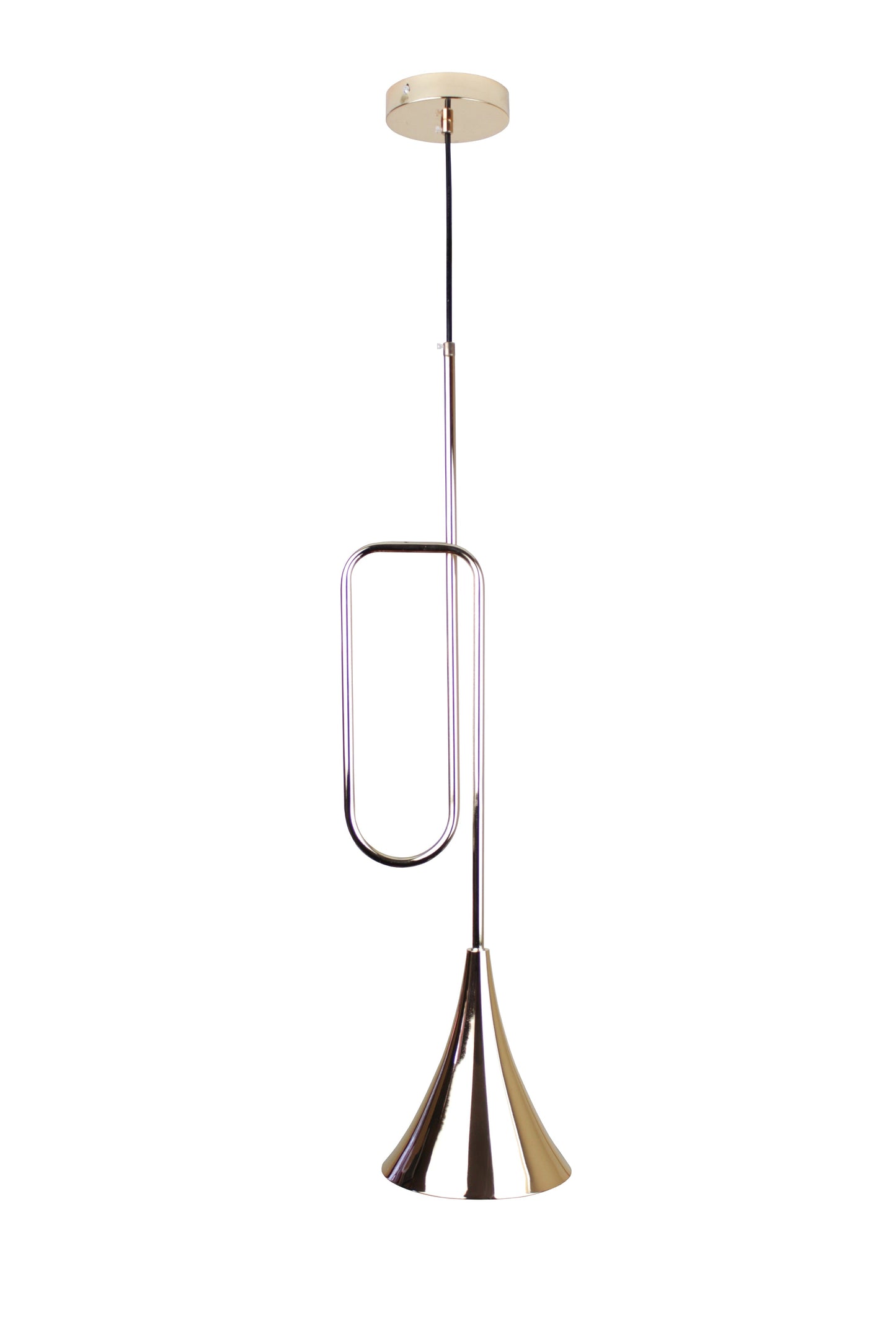 EQ Light Ixchel 7" Gold Trumpet Pendant Light