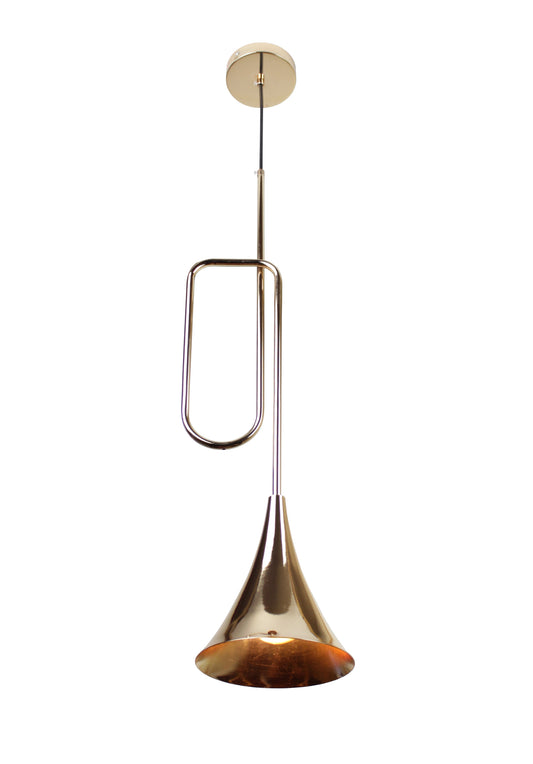 EQ Light Ixchel 7" Gold Trumpet Pendant Light