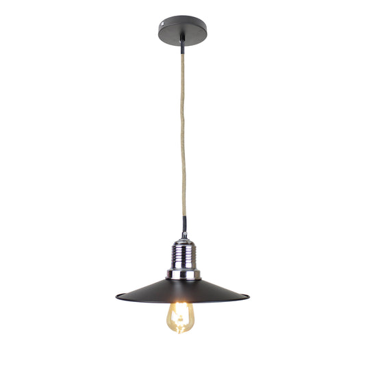 EQ Light Ixtab 12" Black Industrial Pendant Light