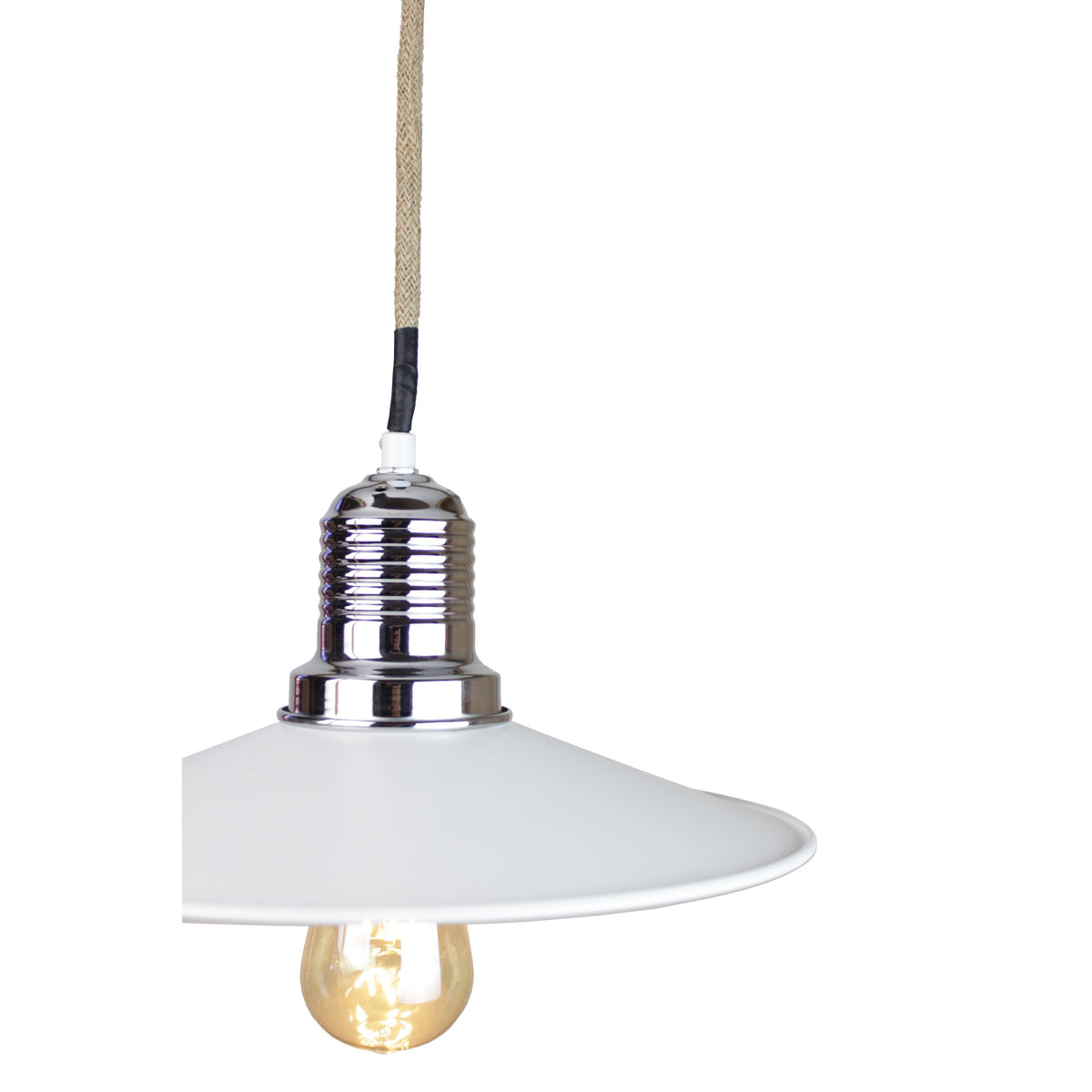 EQ Light Ixtab 12" White Industrial Pendant Light