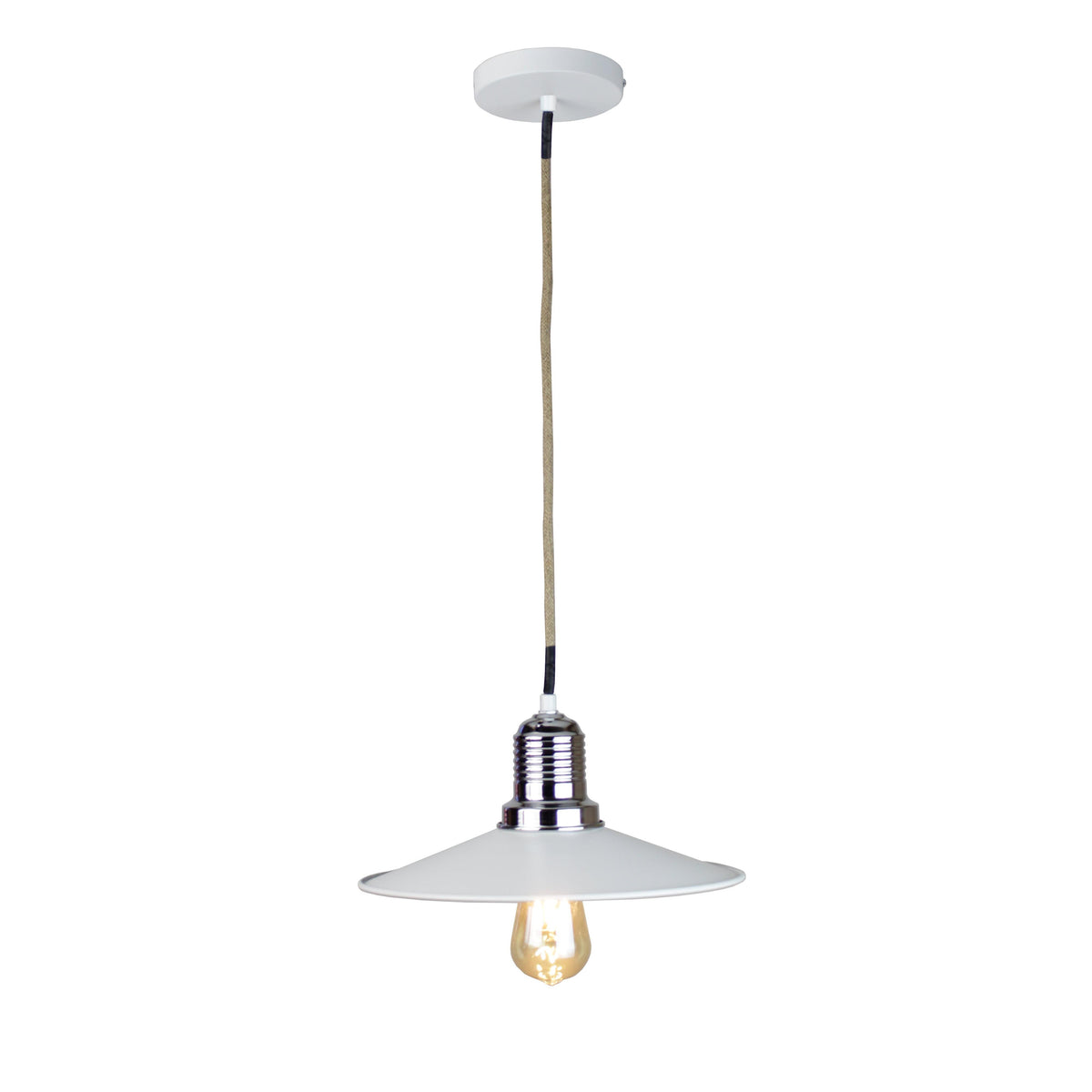 EQ Light Ixtab 12" White Industrial Pendant Light