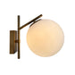 EQ Light Kinich 11" Satin Brass Wall Sconce With White Globe Shade