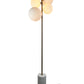 EQ Light Kinich 42" Satin Brass 4-Light Floor Lamp With White Globe Shade