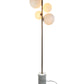 EQ Light Kinich 42" Satin Brass 4-Light Floor Lamp With White Globe Shade