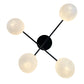 EQ Light Kinich 9" Black 4-Light Semi Flush Mount With White Glass Globes