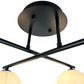 EQ Light Kinich 9" Black 4-Light Semi Flush Mount With White Glass Globes