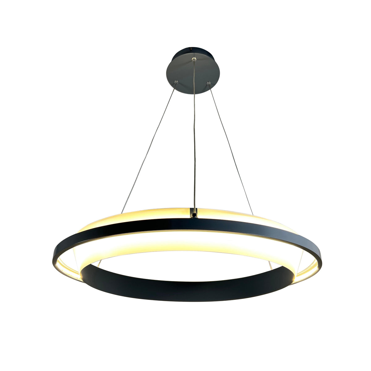 EQ Light Litza 26" Black Integrated LED Circular Pendant