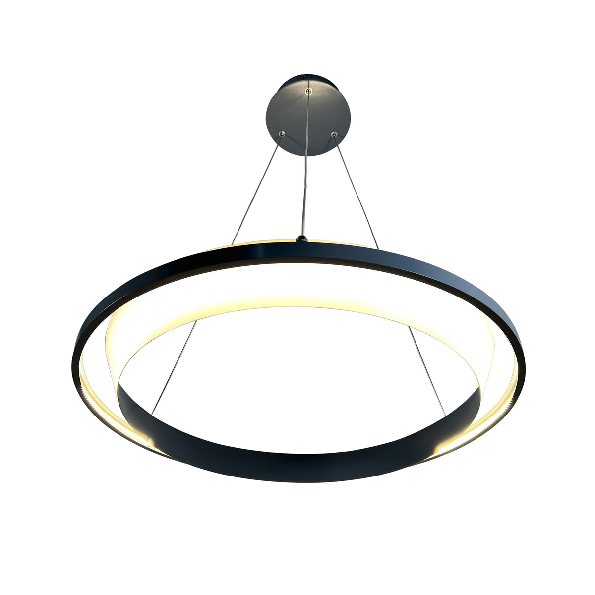 EQ Light Litza 26" Black Integrated LED Circular Pendant
