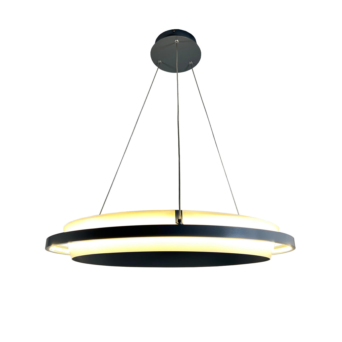 EQ Light Litza 26" Black Integrated LED Circular Pendant