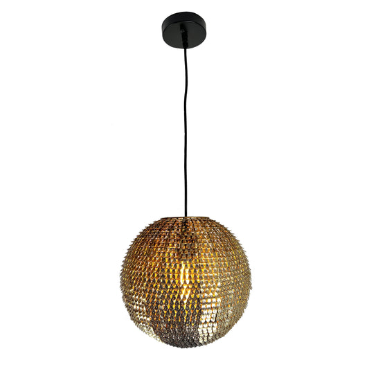 EQ Light Mactzil 13" Satin Brass Globe Pendant