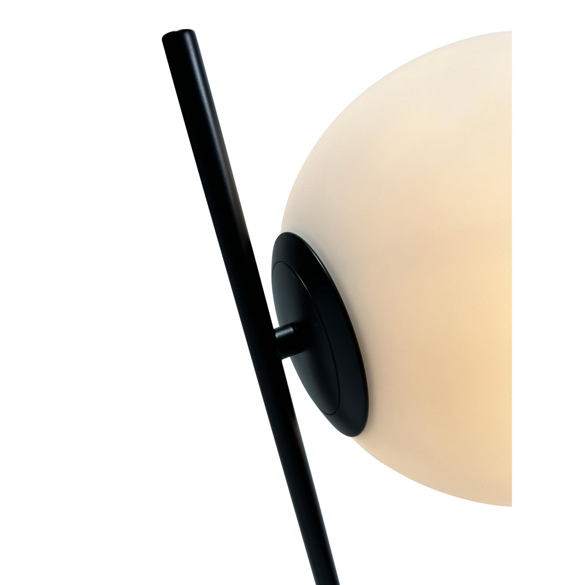 EQ Light Mid Century 22" Black Table Lamp With White Globe Shade