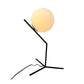 EQ Light Mid Century 22" Black Table Lamp With White Globe Shade