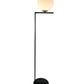 EQ Light Mid Century 57" Black Floor Lamp With White Globe Glass Shade