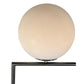 EQ Light Mid Century 57" Satin Nickel Floor Lamp With White Globe Glass Shade