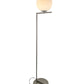 EQ Light Mid Century 57" Satin Nickel Floor Lamp With White Globe Glass Shade