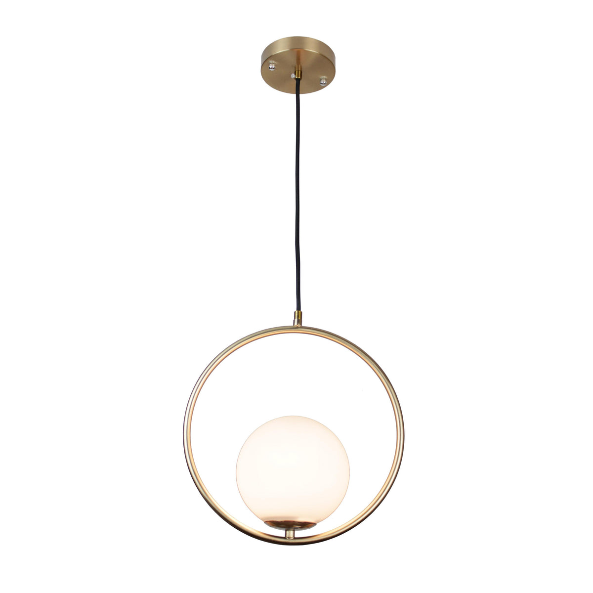 EQ Light Mid Century 6" Satin Brass Mini Globe Pendant Light