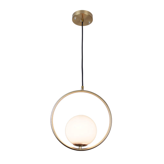 EQ Light Mid Century 6" Satin Brass Mini Globe Pendant Light