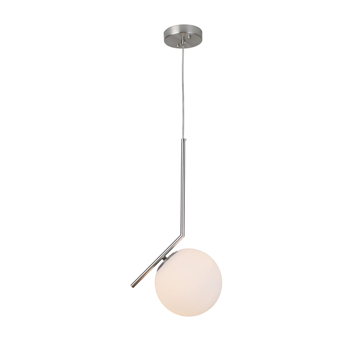 EQ Light Modern 8" Satin Brass Globe Pendant Light
