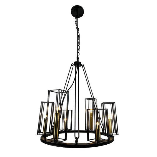 EQ Light Muyal 23" Black 6-Light Circular Chandelier