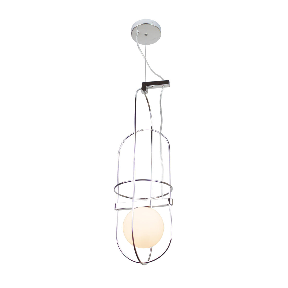 EQ Light Nicancil 8" Chrome Mid Century Pendant Light