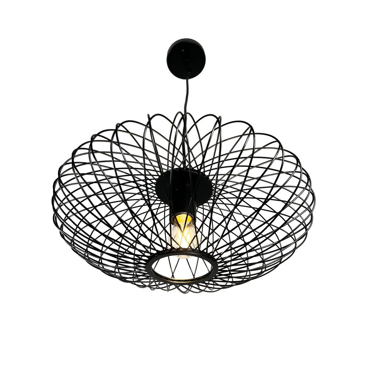 EQ Light Nicte 17" Black Oval Pendant