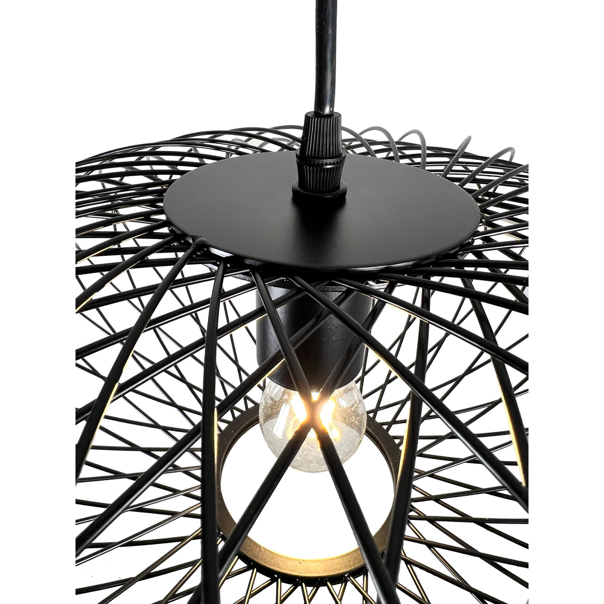 EQ Light Nicte 17" Black Oval Pendant