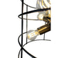 EQ Light Nicte 17" Satin Brass 6-Light Chandelier With Black Cage Shade