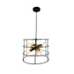 EQ Light Nicte 17" Satin Brass 6-Light Chandelier With Black Cage Shade