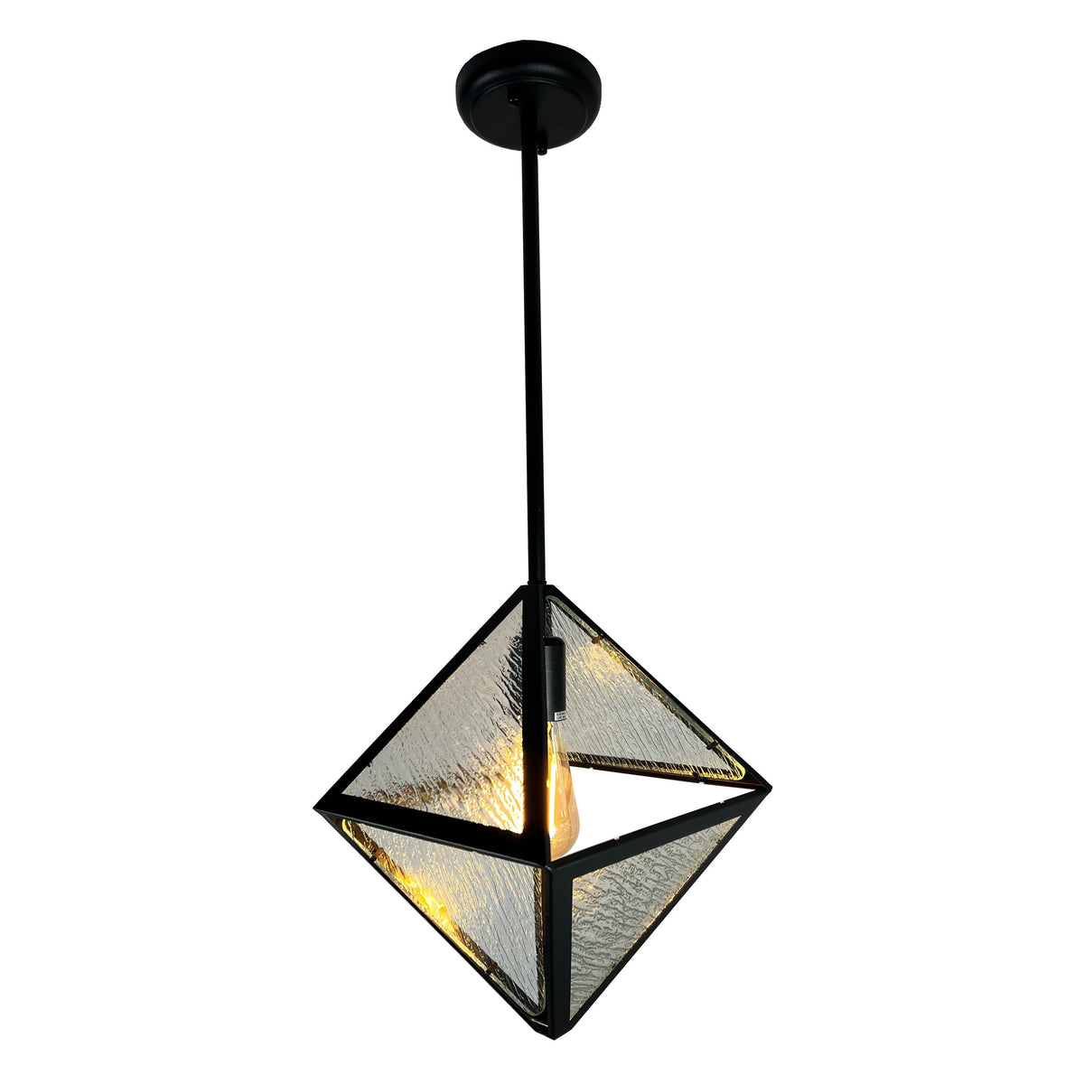 EQ Light Nicteel 15" Black Geometric Pendant