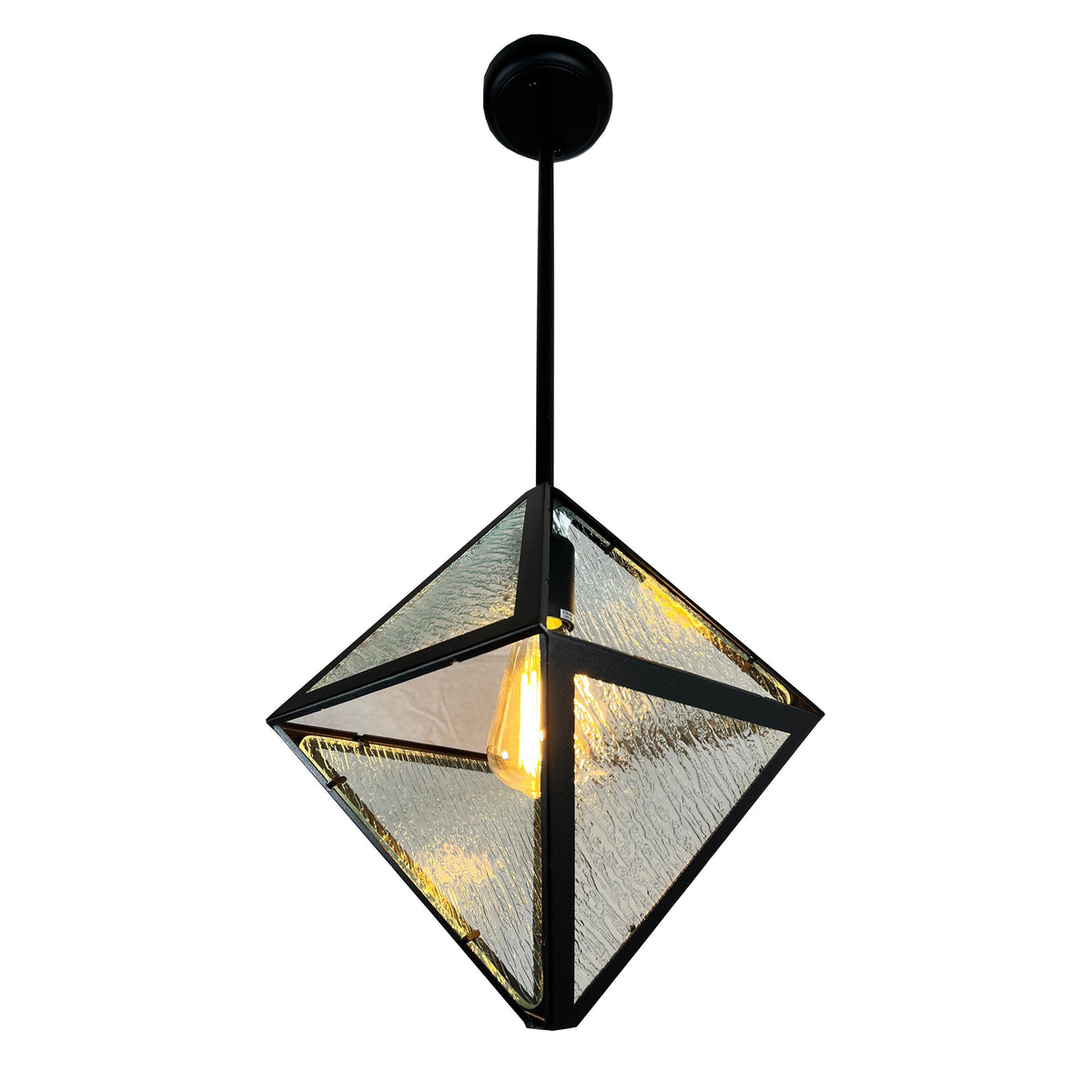 EQ Light Nicteel 15" Black Geometric Pendant