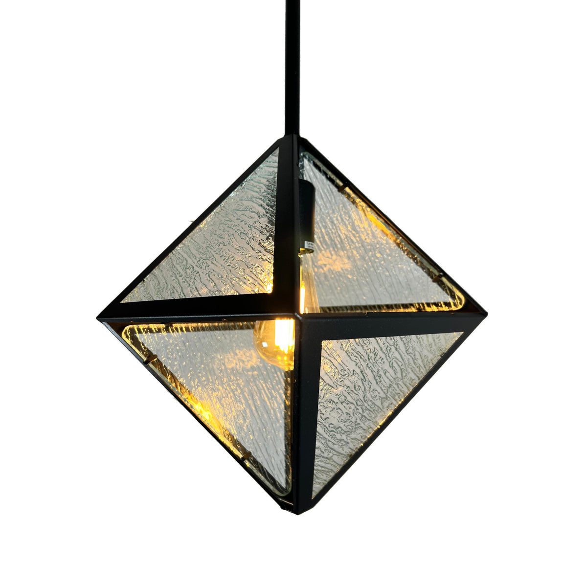 EQ Light Nicteel 15" Black Geometric Pendant