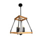 EQ Light Noil 17" Black & Wood 4-Light Chandelier