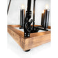 EQ Light Noil 17" Black & Wood 4-Light Chandelier