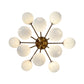 EQ Light Ootzil 19" Satin Brass 12-Light Semi Flush Mount With White Glass Globes