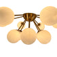 EQ Light Ootzil 19" Satin Brass 12-Light Semi Flush Mount With White Glass Globes