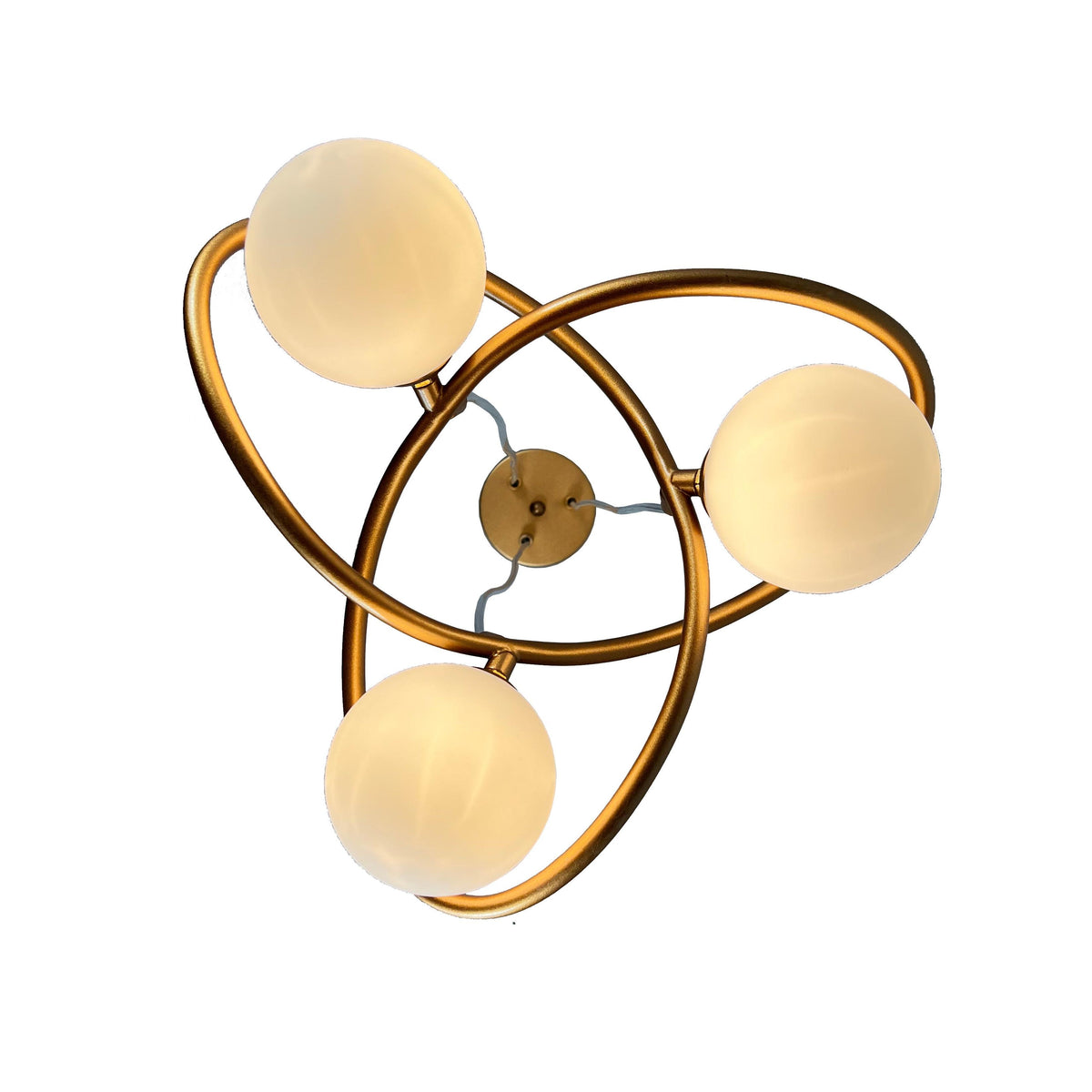 EQ Light Xaman 23" Satin Brass 3-Light Geometric Chandelier