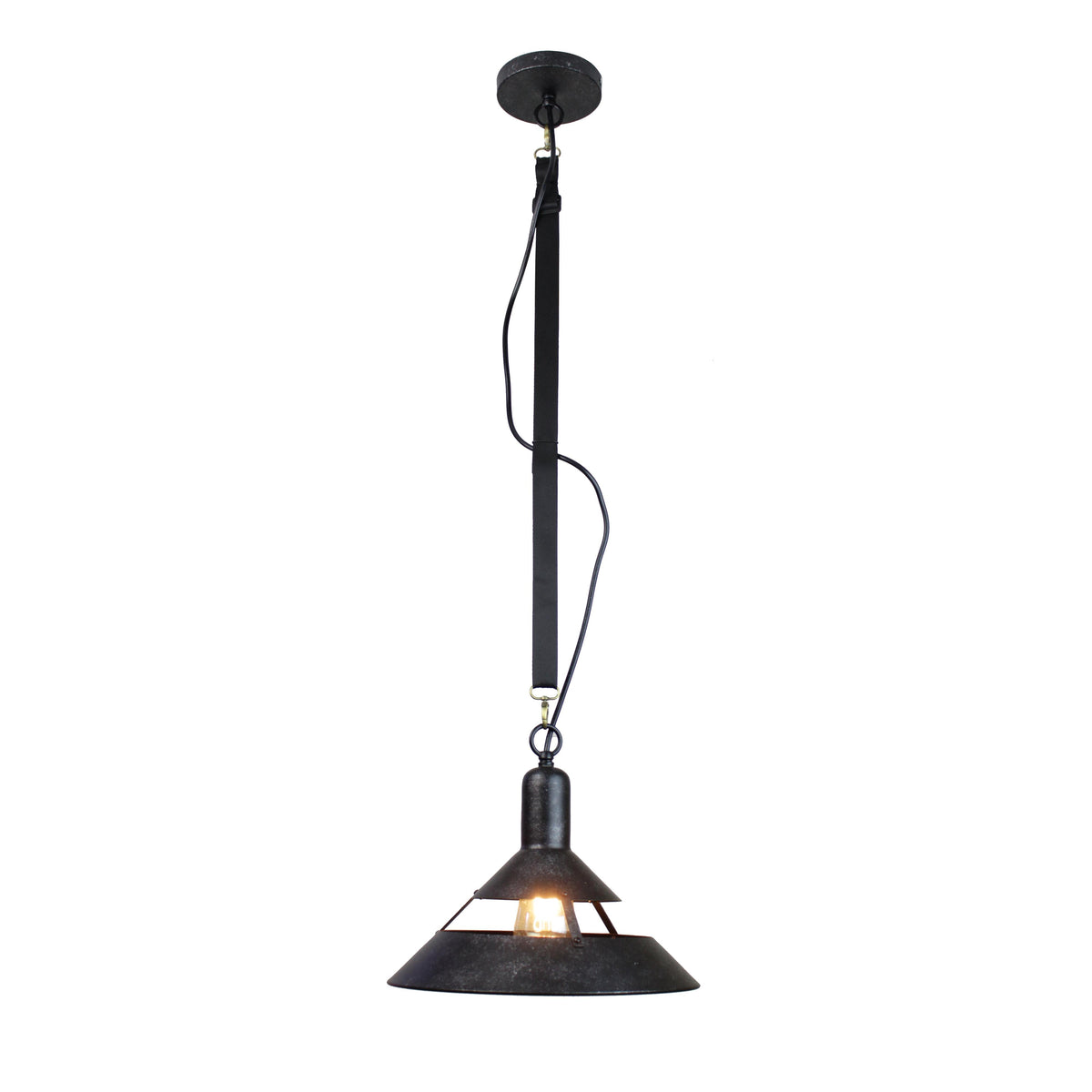 EQ Light Yalit 12" Black Cone Pendant Light