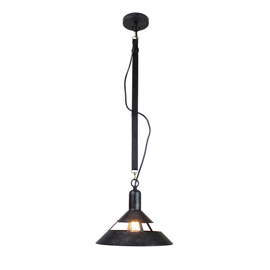 EQ Light Yalit 12" Black Cone Pendant Light