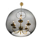 EQ Light Yamil 25" Satin Brass 6-Light Chandelier With Black Basket Shade