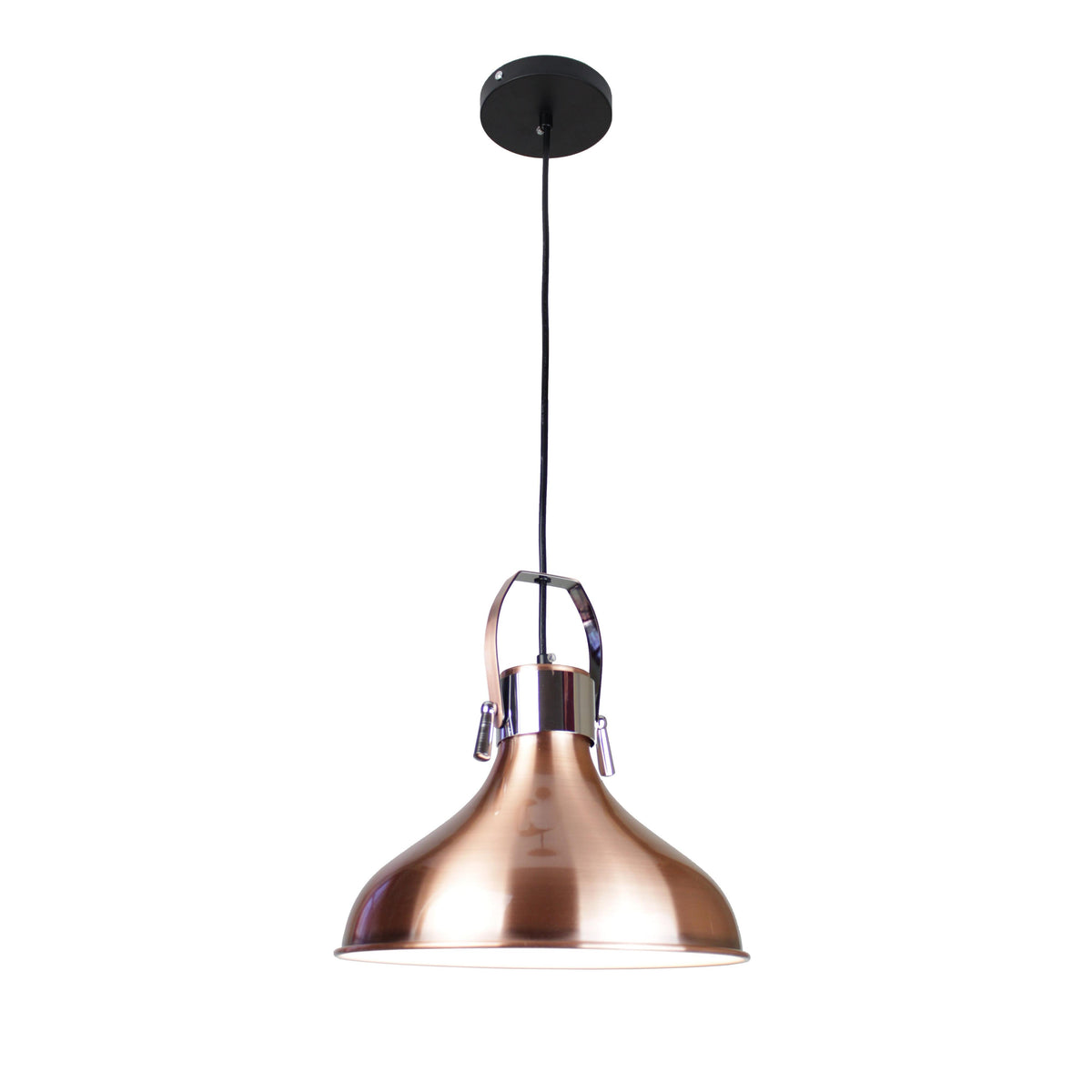 EQ Light Yatzil 12" Bronze Bell Pendant Light With Chrome Elements