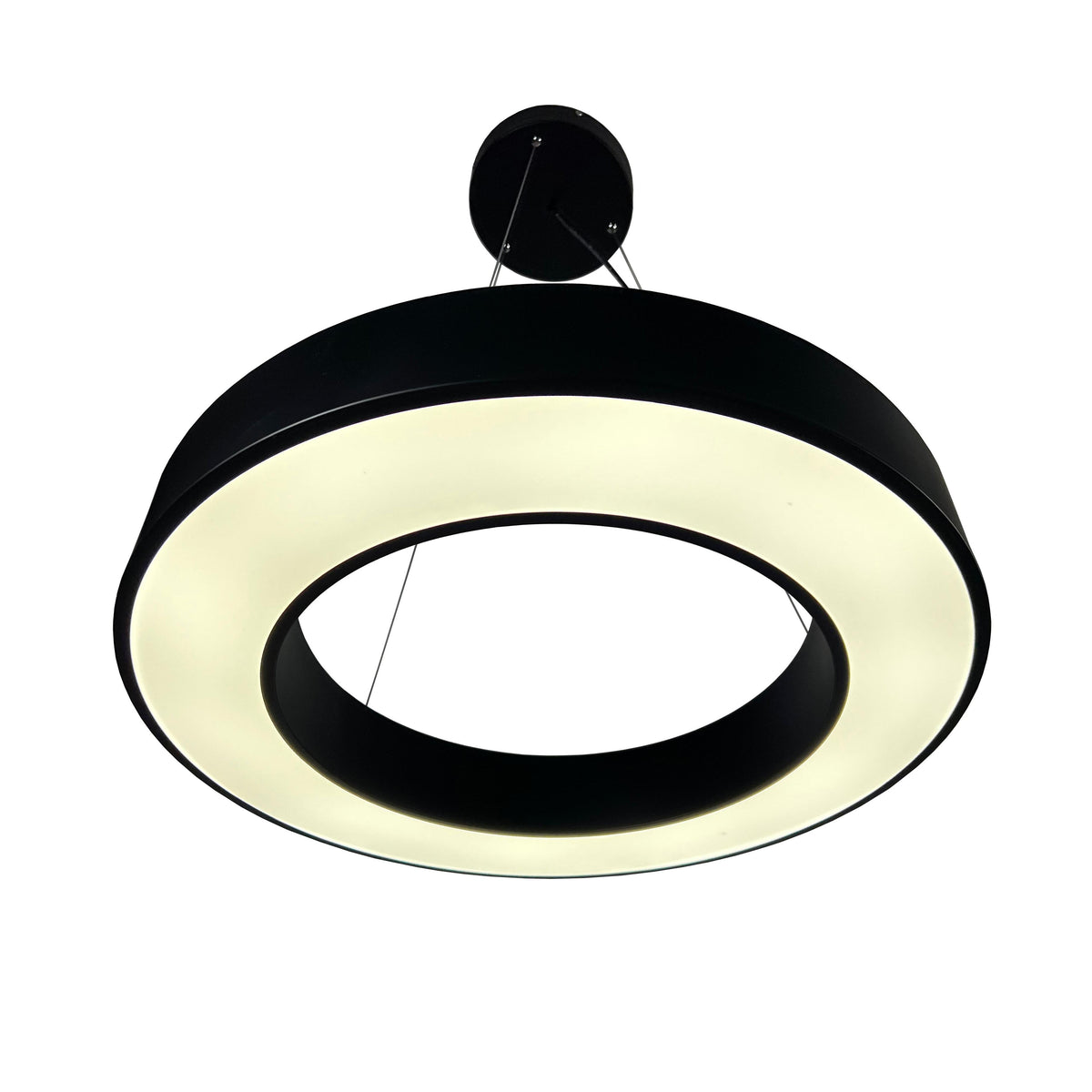 EQ Light Yatziri Bold 27" Black 48-Watt Integrated LED Circular Pendant