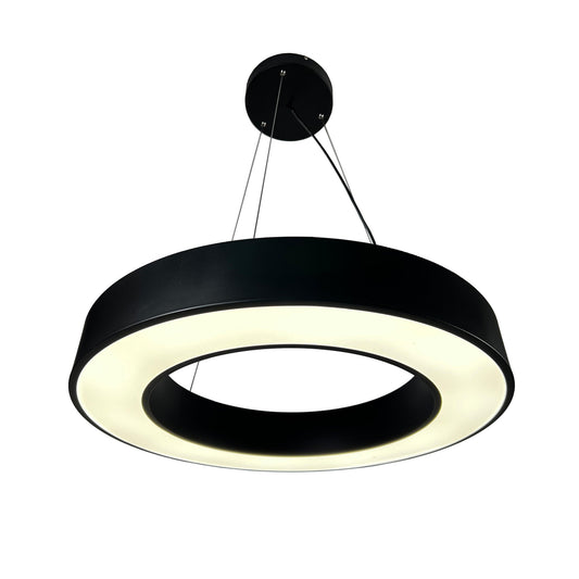 EQ Light Yatziri Bold 27" Black 48-Watt Integrated LED Circular Pendant