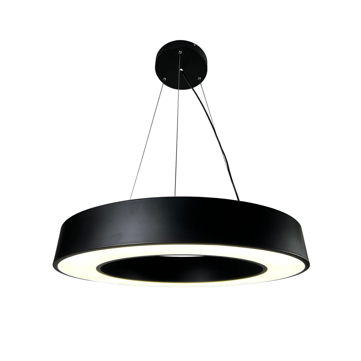 EQ Light Yatziri Bold 35" Black 72-Watt Integrated LED Circular Pendant