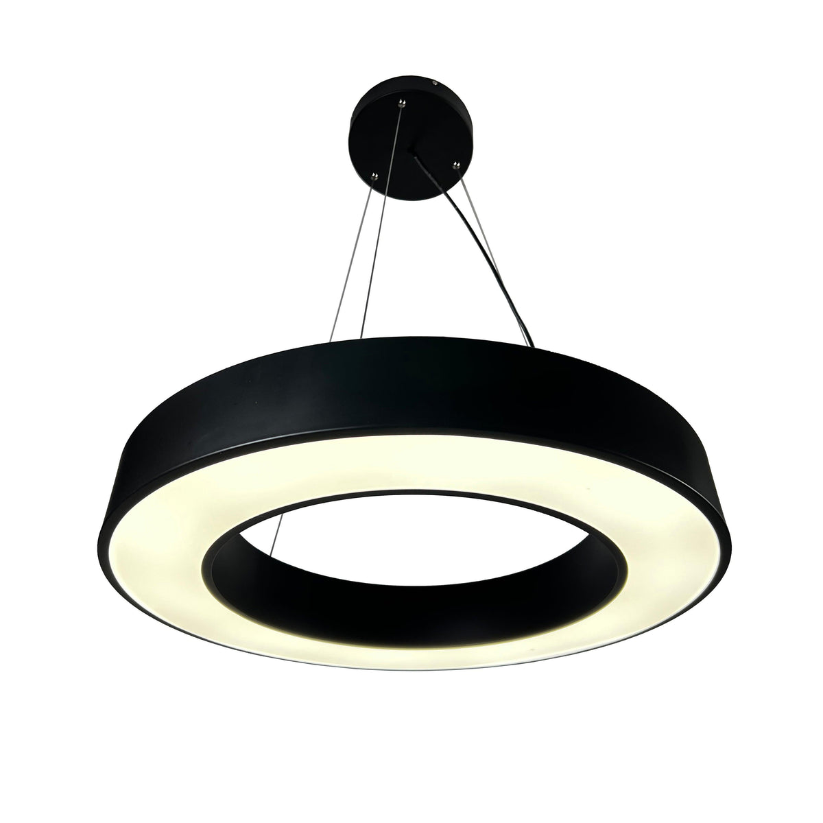 EQ Light Yatziri Bold 35" Black 72-Watt Integrated LED Circular Pendant