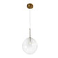 EQ Light Yumil 11" Satin Brass Pendant Light With Clear Globe Glass Shade