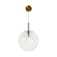 EQ Light Yumil 13" Satin Brass Pendant Light With Clear Globe Glass Shade