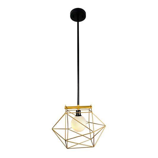 EQ Light Yumil Modern 14" Black & Gold Geometric Pendant Light