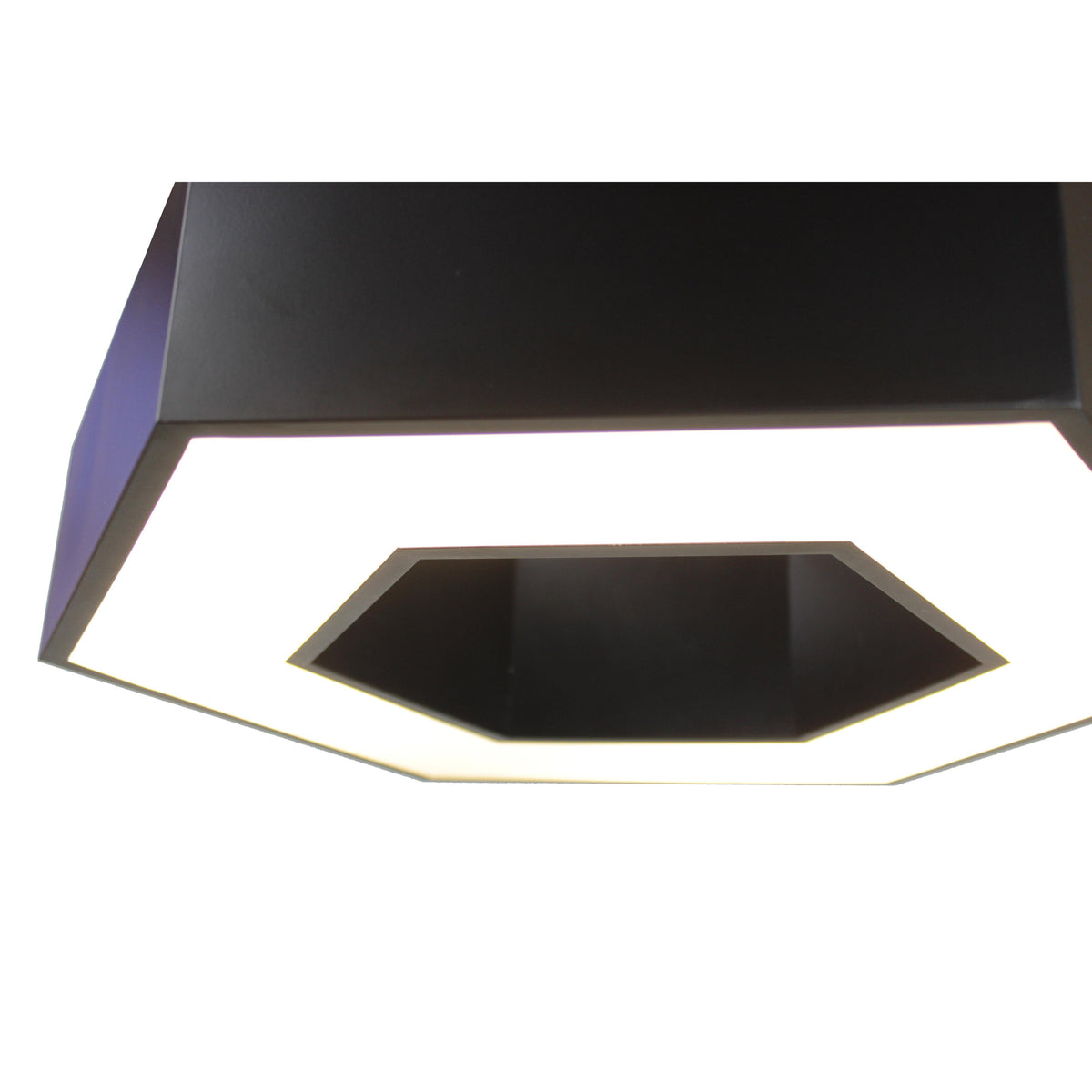 EQ Light Zazil 16" Black Hexagonal Pendant Light