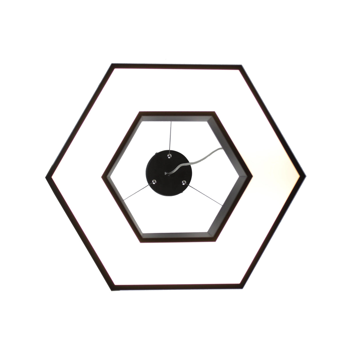 EQ Light Zazil 16" Black Hexagonal Pendant Light