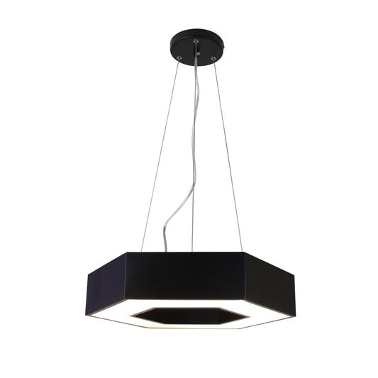 EQ Light Zazil 16" Black Hexagonal Pendant Light
